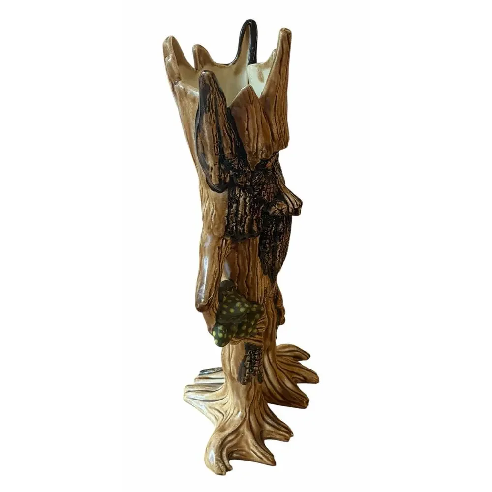 RARE Treeman Planter Ceramic HANDPAINTED Holding Frog Vintage 3612-28